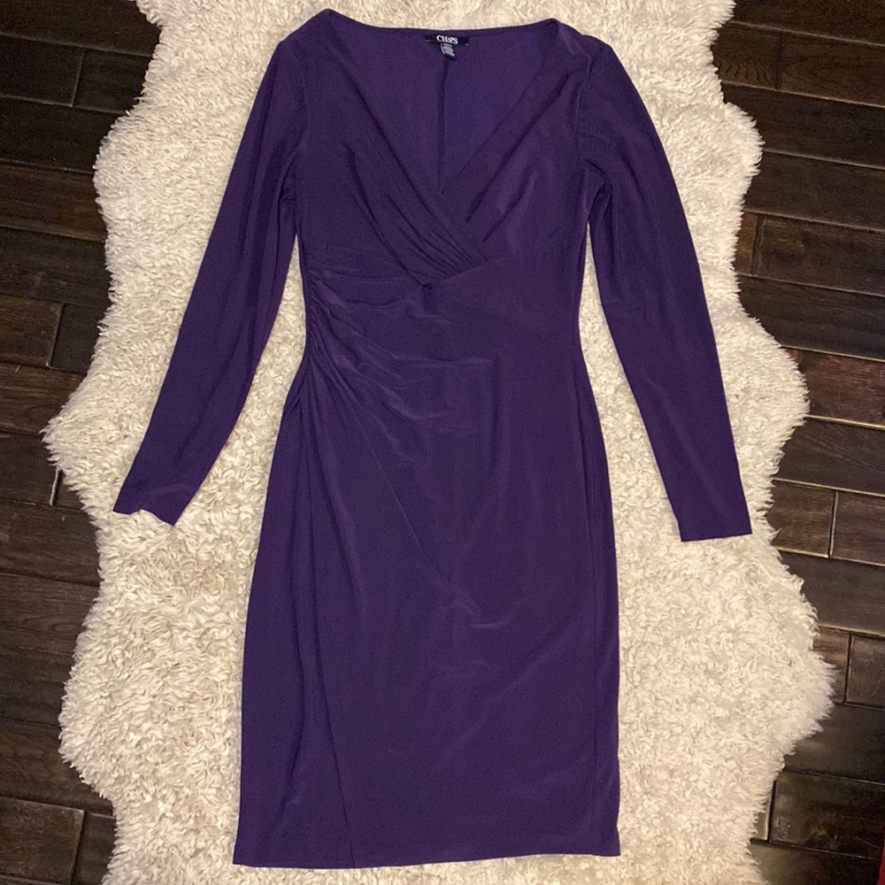 NWOT Ralph Lauren Chaps Polyester blend dress, flattering on all figures!
